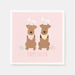 Happy Easter Welsh Terriers Dogs Bunny Ears Servet