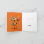 Happy Easter Whimsical Easter Chicken Illustration Bedankkaart (Binnen)