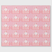 Happy Easter White Bunny Cadeaupapier (Vlak)