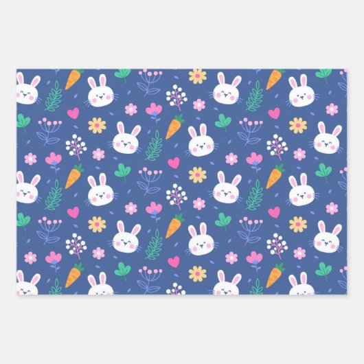 Happy Easter White Love Rabbit Inpakpapier Vel (Voorkant)