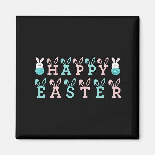 Happy Easter Wishes - Funny Bunny Easter Magneet (Voorkant)