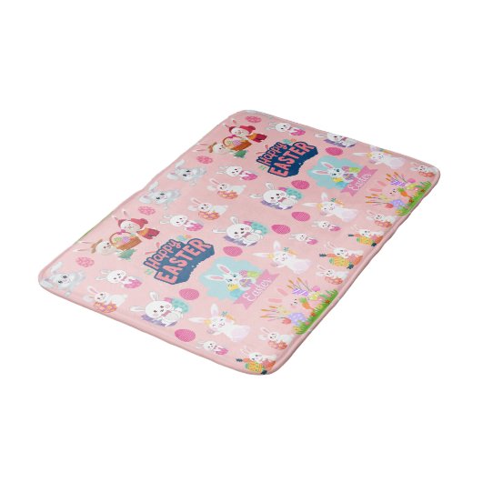 Happy Easter Wishes - Pattern Funny Bunny Easter Badmat (Gekanteld)