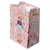 Happy Easter Wishes - Pattern Funny Bunny Easter Medium Cadeauzakje (Achterkant Gekanteld)