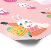 Happy Easter Wishes - Pattern Funny Bunny Easter Perfect Poster (Hoek)