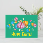 Happy Easter with Easter eggs Feestdagenkaart (Staand voorkant)
