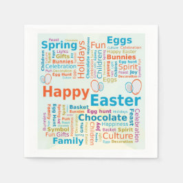 Happy Easter Word Cloud Letters with Eggs Servet