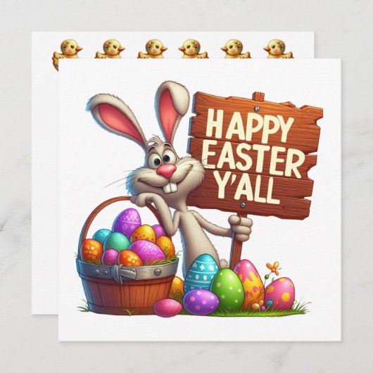 Happy Easter Y'All Kaart (Voorkant / Achterkant)