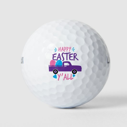 Happy Easter Y'all Modern Egg Classic Round Golfballen (Voorkant)