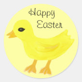 Happy Easter Yellow Baby Dick Ronde Sticker (Voorkant)
