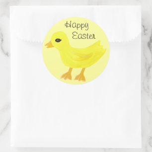 Happy Easter Yellow Baby Dick Ronde Sticker