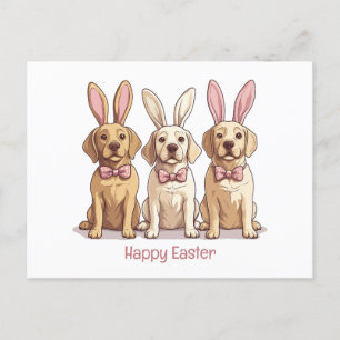 Happy Easter Yellow Labrador Retriever Dogs Briefkaart