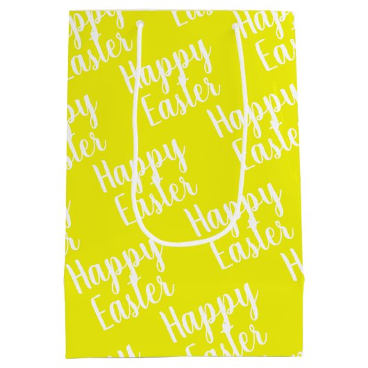  Happy Easter Yellow Medium Cadeauzakje (Achterkant)