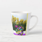 Happy Easter Yellow Tulips Design Latte Mok (Rechts)