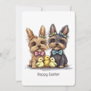 Happy Easter Yorkshire Terriër honden Feestdagenkaart
