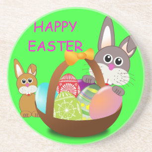 HAPPY EASTER ZANDSTEEN ONDERZETTER