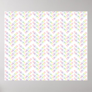 Happy Easter Zig Zag Pattern Poster