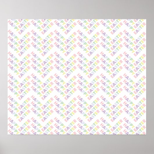 Happy Easter Zig Zag Pattern Poster (Voorkant)