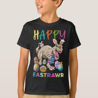 Happy Eastrawr Cute Trex Dinosaur Easter Bunny Egg T-shirt