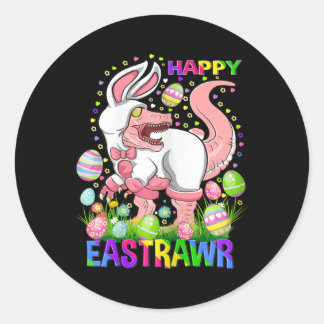 Happy Eastrawr Funny T Rex Easter Day Dinosaur  Ronde Sticker