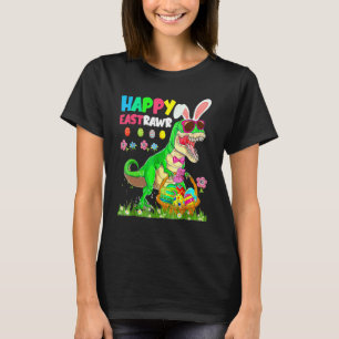 Happy Eastrawr Rex Bunny Paasei Dinosaurus Kinder T-shirt