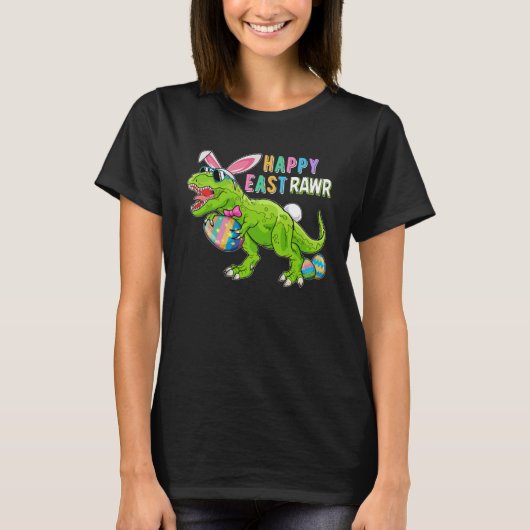 Happy Eastrawr Rex Dinosaur Easter Bunny Egg Costu T-shirt (Voorkant)