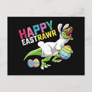 Happy Eastrawr T Rex Dinosaur Easter Bunny Egg Briefkaart