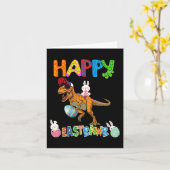 Happy Eastrawr T Rex Easter Bunny Dinosaur Eggs Bo Kaart (Gele Bloem)