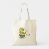 Happy eastrawrex dinosaurussen die eitensoep hebbe tote bag (Achterkant)
