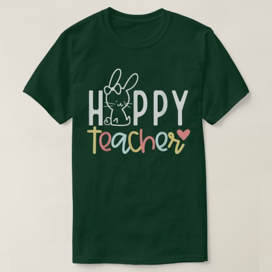 Happy Eater Cute Bunny Rabbit Teacher Happy Easte T-shirt (Design voorkant)