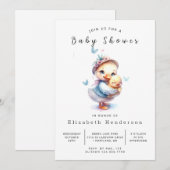 Happy Editable Duck Baby shower Kaart (Voorkant / Achterkant)