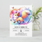 Happy Editable Fox Birthday Kaart (Staand voorkant)