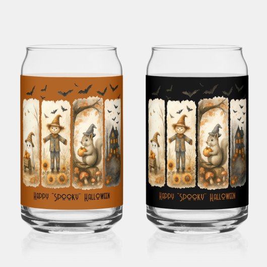 Happy Éffrayant Halloween Scenes Drinkware Set (Recto)