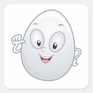 Happy Egg met een gezicht Vierkante Sticker