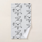 Happy Egg with Bird and Flowers (Serviette à main)