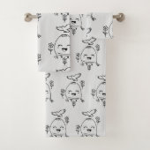 Happy Egg with Bird and Flowers Bad Handdoek (Insitu)