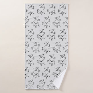 Happy Egg with Bird and Flowers Bad Handdoek