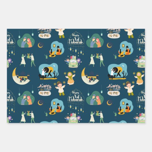Happy Eid Al-Fitr Mubarak Inpakpapier Vel (Voorkant 2)