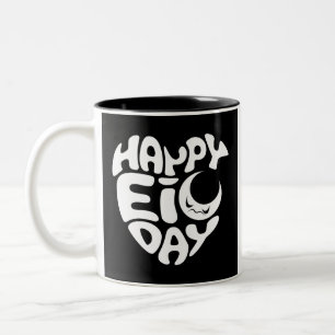 Happy Eid dag Tweekleurige Koffiemok