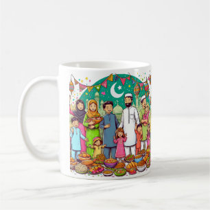 Happy Eid Family Grappig vieren van design Koffiemok