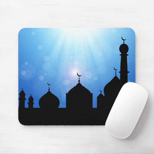 Happy Eid-moskee met zonnestralen Muismat (Met muis)