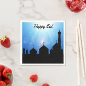 Happy Eid Moskee met Zonnestralen - Papieren serve Servetten (Insitu)