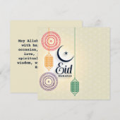 Happy Eid Mubarak Colorful Feestdagenkaart (Voorkant / Achterkant)
