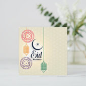 Happy Eid Mubarak Colorful Feestdagenkaart (Staand voorkant)