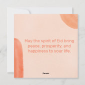 Happy Eid Mubarak Waterverf Moskee Feestdagenkaart (Achterkant)