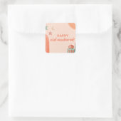 Happy Eid Mubarak Waterverf Moskee Vierkante Sticker (Tas)