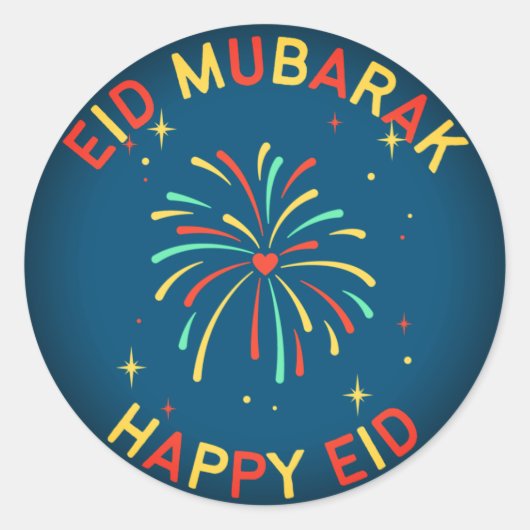 Happy Eid Ronde Sticker (Voorkant)