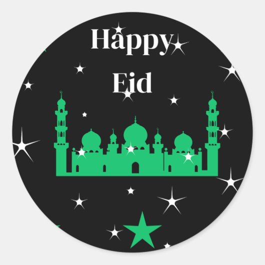 Happy Eid Ronde Sticker (Voorkant)