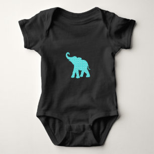Happy Elephant-Art Green Pattern Cute Romper
