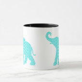 Happy Elephant-Art Green Pattern Modern Mok (Midden)