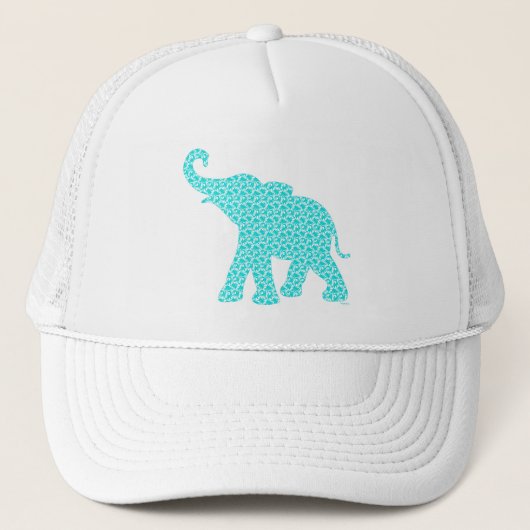 Happy Elephant-Art Green Pattern Modern Trucker Pet (Voorkant)